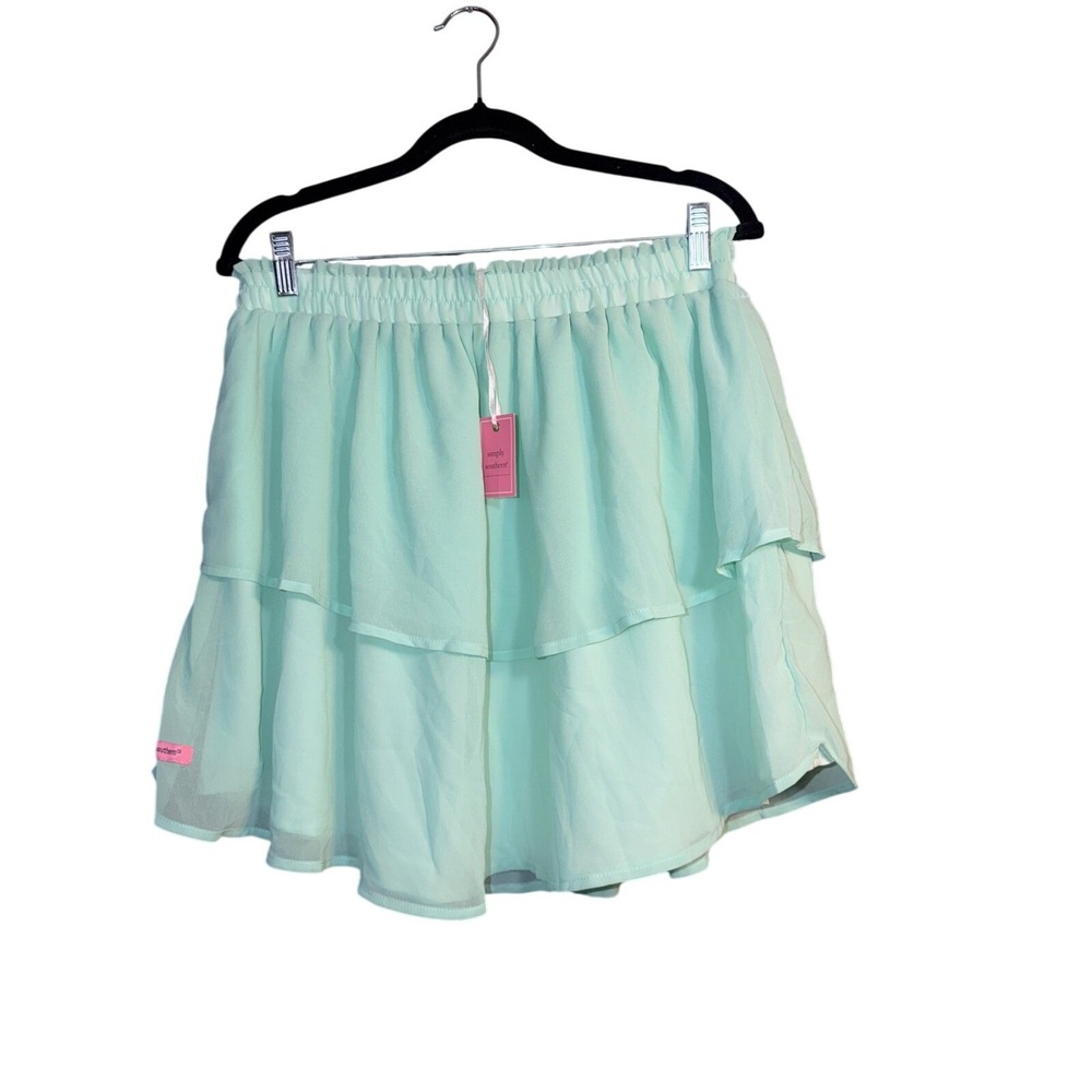 Simply Southern Ruffle Skirt Tiered XL - Seafoam Green Preppy Summer Flowy Boho